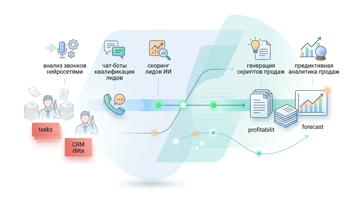 Удаление рутинных задач из продаж: как ИИ берёт на себя операционку